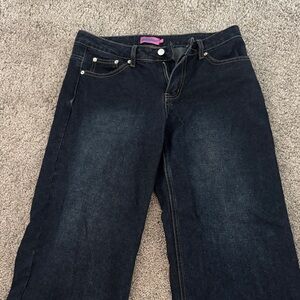NWOT Edikted Y2K Women’s Baggy Dark Wash Blue Jeans Low Rise Super Cute